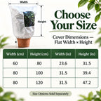 Plant Frost Protection Covers with Viewing Window, Drawstring (80 * 100cm*2,White)