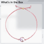 Blush Baroque Pearl Bracelet, Adjustable Pearl Bracelet with Removable Center Pearl & Gift Box
