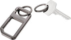 Alvar Nero Keyring Carabiner with Practical Click Closure Includes Two Key Rings Cast Metal Gunmetal in Puristic Design and with Clever Mechanics