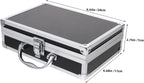 Tool Box Briefcase Aluminum Alloy Hard Shell for Office Travel Black Finish, Handle Design with Large Capacity Interior, Protects Valuables, Business Trip Storage Box