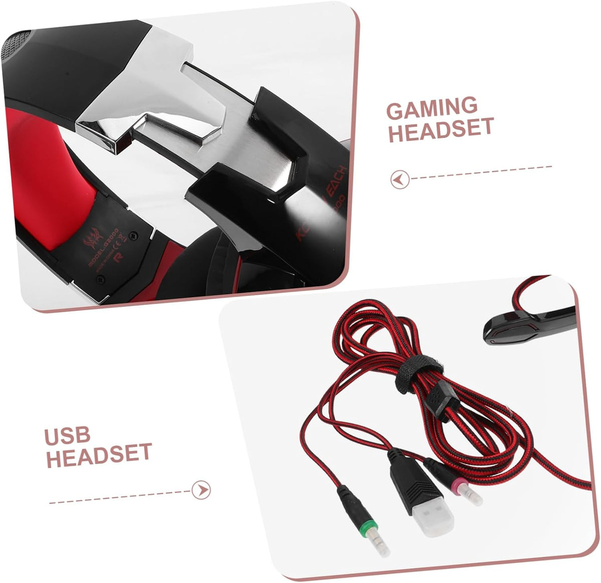 USB Gaming Headset with Mic, LED Lights, Vibration for PC | Plastic and PU Build, Super Over Ear Pads, Mute Button and Volume Control, Black Finish