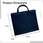Art Portfolio Tote Bag, Large Canvas Handbag for Artists, 30 x 35 x 18 cm Storage Organizer with Embroidery
