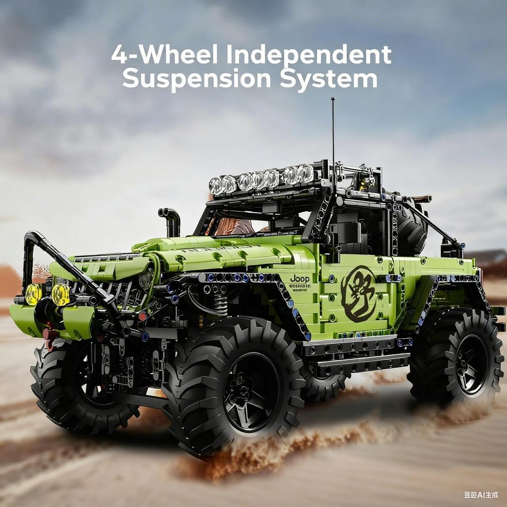 Wrangler 1:8 Off-Road Building Blocks, 2,357-Piece 4x4 SUV Model Kit