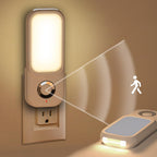 Motion Sensor Night Light with Flashlight, Dusk-to-Dawn Sensor, Adjustable Warm White Brightness for Bedroom & Hallway
