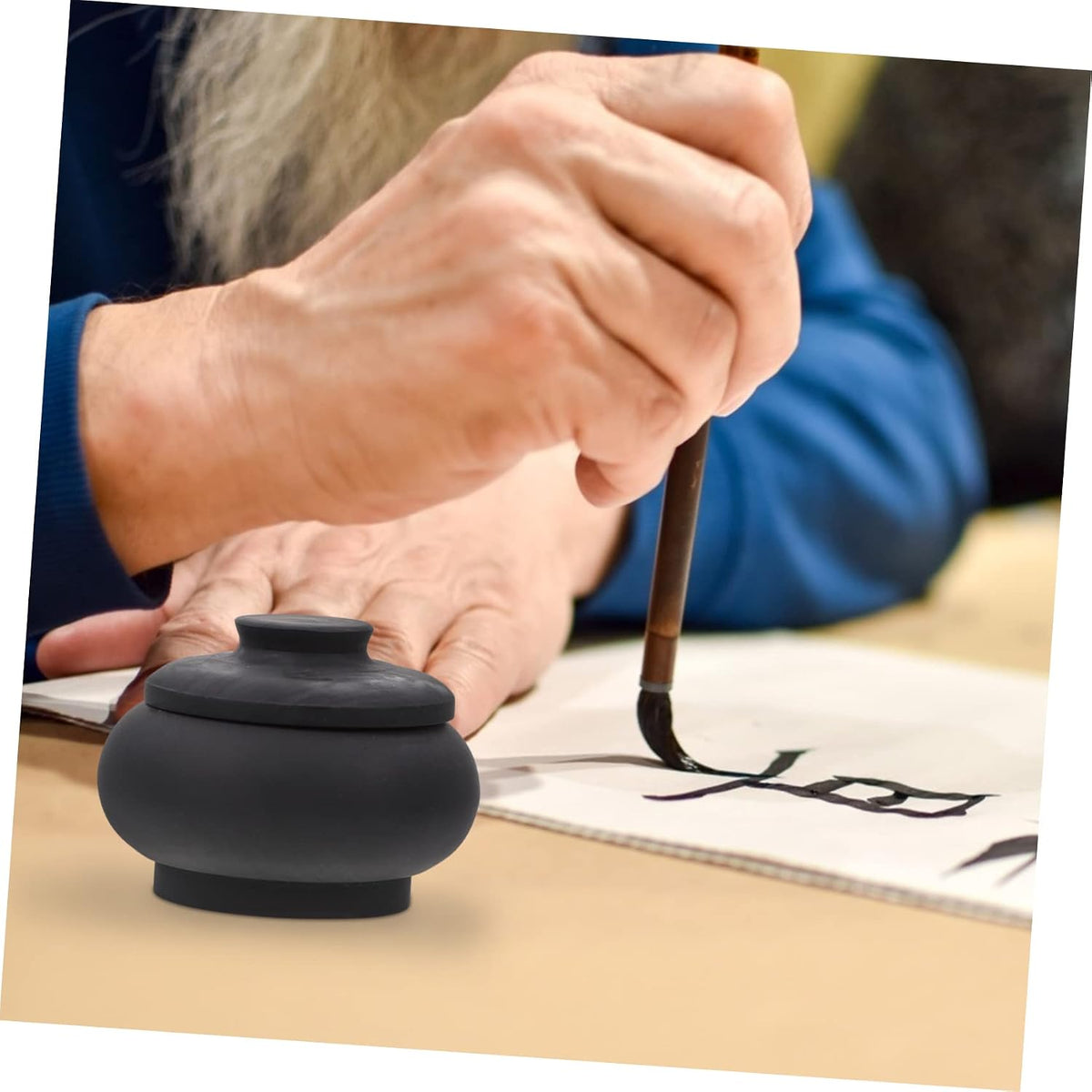 1Pc Mini Calligraphy Inkstone Practical Ink Grinding for Chinese Calligraphy and Painting Ink Container for Artists and Beginners