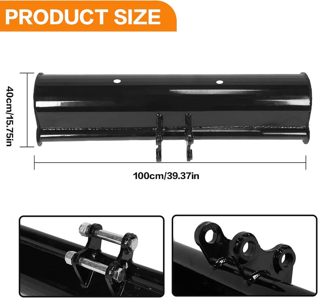 Plain Mud Bucket Grading Attachment with Pins for Mini Excavators