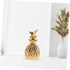 Pineapple Ceramic Jewelry Tray Trinket Dish Xmas Metallic Accent Decor Modern Nordic Accent, Easy to Clean Ceramic, Versatile Entryway Key Dish for Table and Daily Use