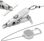 Fishing Line Cutter Tool, Fishing Scissors, Fly Tying Scissors, Multi-Function Folding Angler Accessory with Retractors and Knot Tying Tool, Stainless Steel Blades for Mono and Fluoro Lines