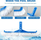 Pool Skimmer Net, Swimming Pool Cleaning Kit, Vacuum Cleaner Bottom Brush Mesh Leaf Bag Semi-deep Skimmer Net & Adjustable 47-61in Pole