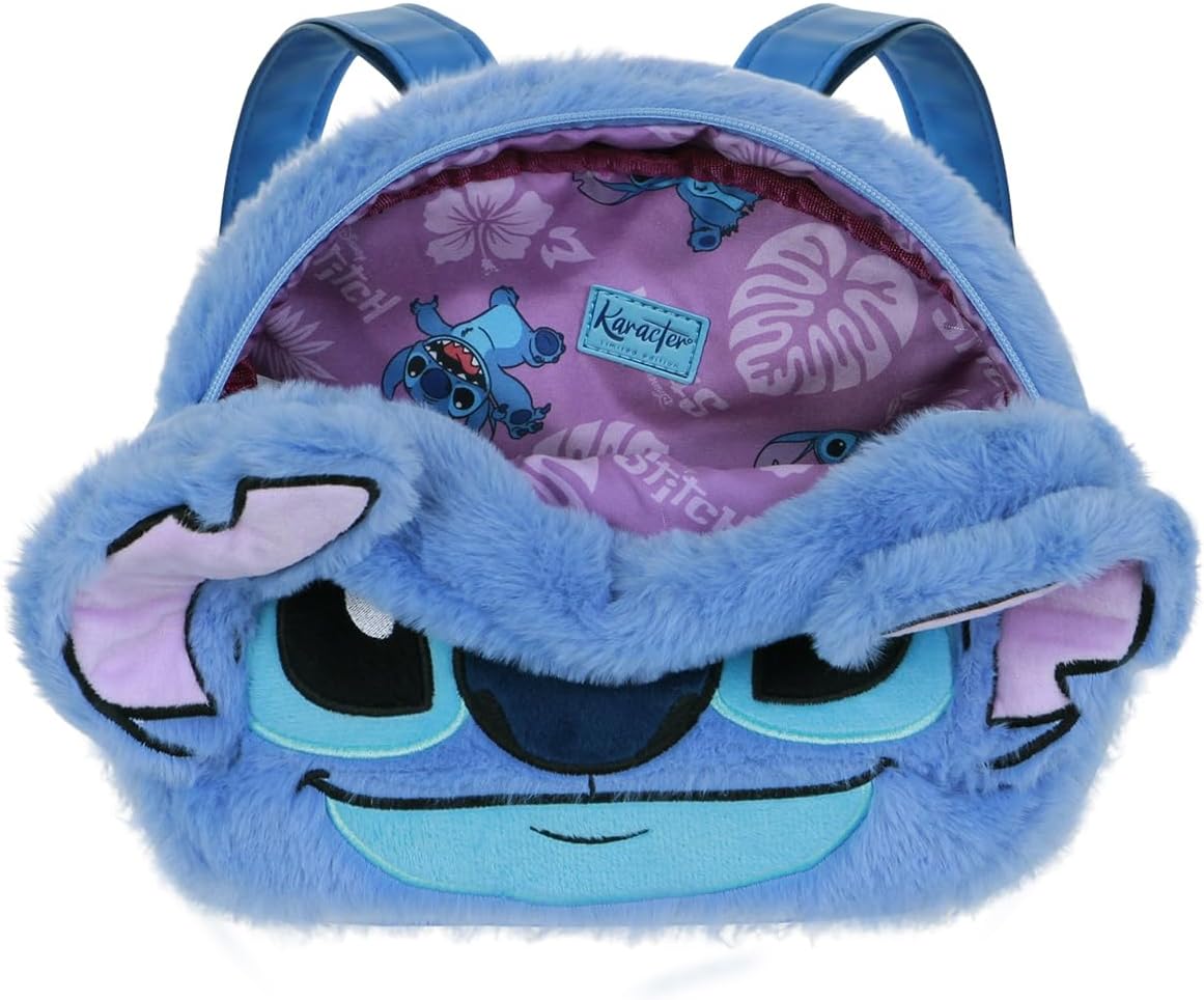 Unisex Kids Plush Face Backpack (pack of 1), Stitch Blue, One Size, Plush Face Backpack