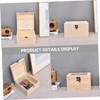 Rustic Wooden Jewelry Box for Diamonds and Pendants, Beige Wear-resistant Organizing Display, Home Bedroom Use, No Burrs Finish, Delicate Decorative Storage