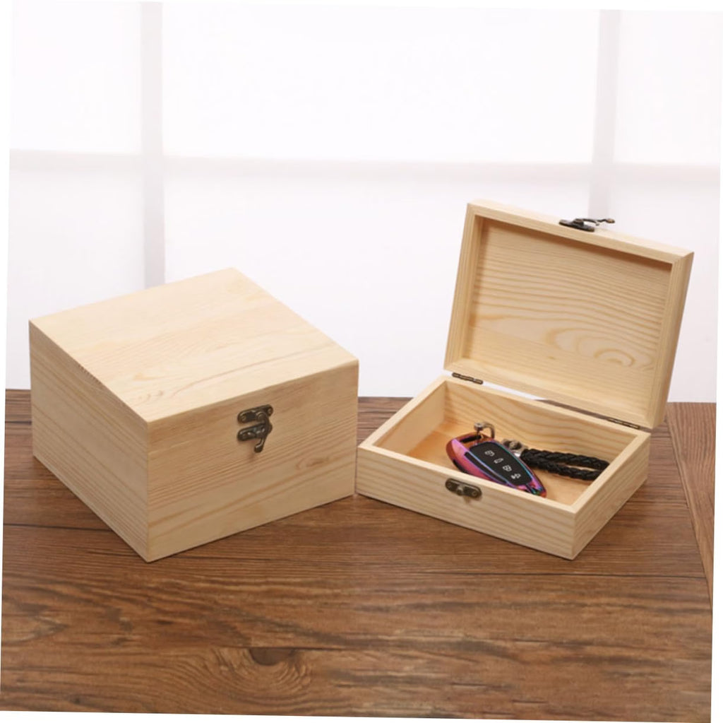 Rustic Wooden Jewelry Box for Diamonds and Pendants, Beige Wear-resistant Organizing Display, Home Bedroom Use, No Burrs Finish, Delicate Decorative Storage