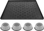 Mini Fridge Silicone Mat with 4 Base Raisers, 23" x 23" x 0.79" Mini Fridge Drip Tray, Refrigerator Carpets Floor Protector, for Washing Machines, Air Conditioner, Dishwashers