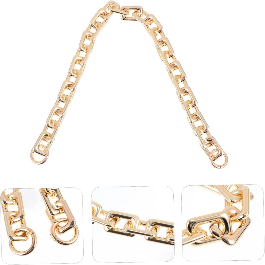 Women Zinc Alloy Bag Shoulder Chain Pearl Design Golden Fashion Purse Handle Replacement, Lightweight Compact Carry, Vacation School Use, Chic Unique Appearance