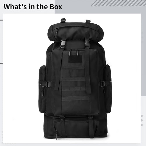 100L Camping Backpack, Large Water-Resistant Hiking Rucksack with Multi-Pockets & Adjustable Straps
