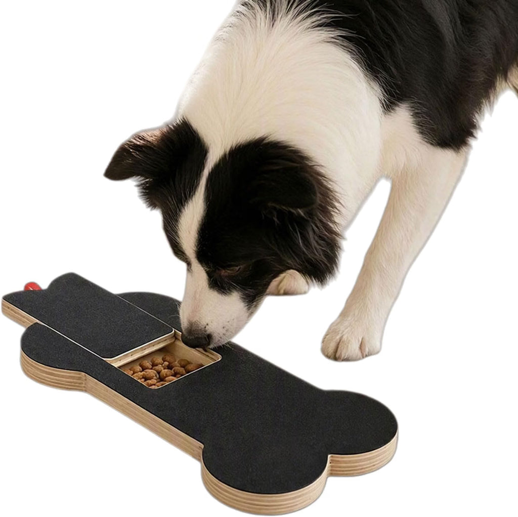 Wooden Dog Nail Scratch Board with Treat Box for Small & Medium Dogs
