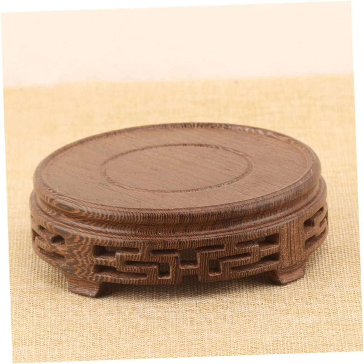 Wood Base Small Vase Stand Modern Home Decor Vase Display Rack for Indoor Plants