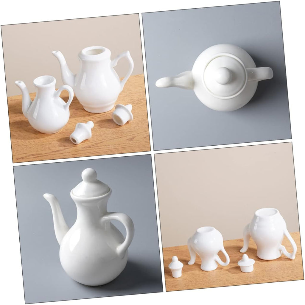 2pcs Ceramic Vinegar Pot Vinegar Dispenser Syrup Cruet Bottle Olive Oil Bottle Dispenser Ceramic Oil Dispenser Sauce Pitcher Kitchen Multifunction Ceramics Sauce Pot White