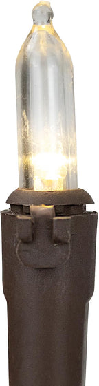 LED Mini Christmas Lights - Warm White - 33' Brown Wire - 100ct