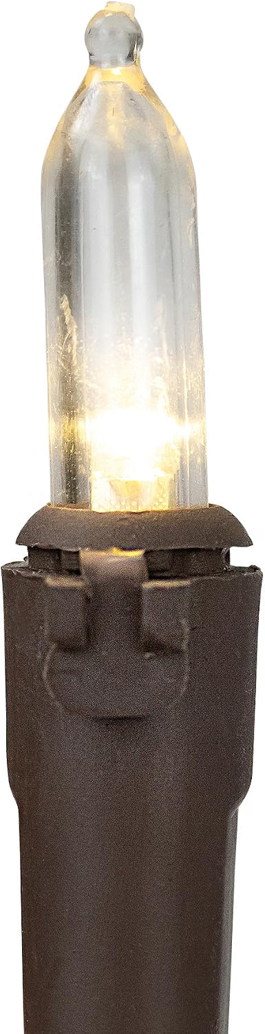 LED Mini Christmas Lights - Warm White - 33' Brown Wire - 100ct
