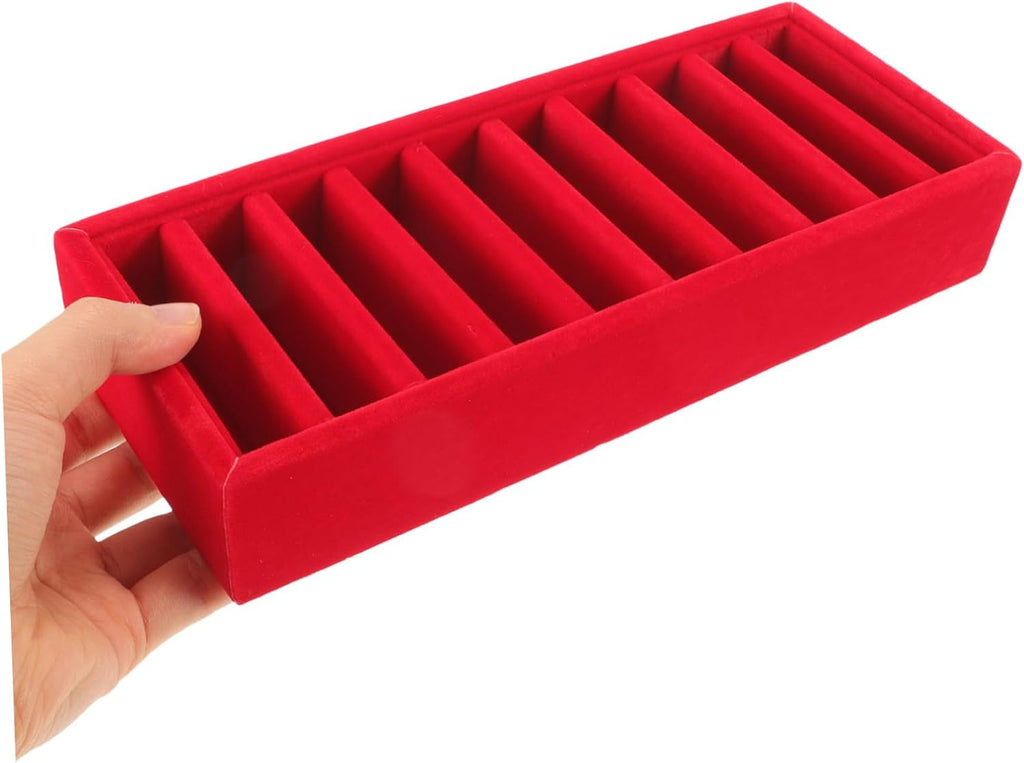 Ribbon Storage Organizer Box Xmas for DIY Handmade Flowers Portable Lightweight Design, Large Capacity, Density Board and Lint Build, Red Craft Supply Storage