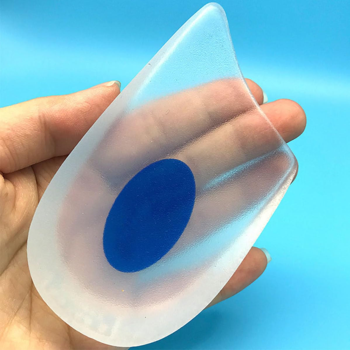 Silicone Heel Cushion Insoles for Men, One Pair, White Anti Skid Support, Motion Control and Stability, Athletic Use, Free Size Fit