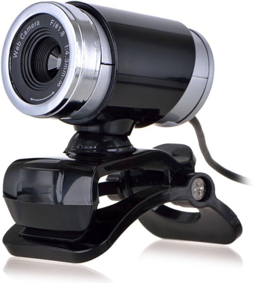 USB 2.0 720p Webcam with Mic and Clip for Teaching Streaming Black Plastic Build, Noise Reduction Mic, 30fps Video, Plug and Play, Teleconference and Photo
