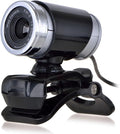 USB 2.0 720p Webcam with Mic and Clip for Teaching Streaming Black Plastic Build, Noise Reduction Mic, 30fps Video, Plug and Play, Teleconference and Photo