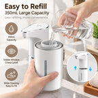 Automatic Foaming Soap Dispenser, Touchless Hand Soap Dispenser 350mL automatic foam soap dispenser with sensor, 3 foam levels and Type-C charging for kitchen and bathroom