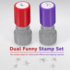 Mosquito Smack Stamp 2 Pack with Live Style & Crushed Style Imprints, Funny Fake Mosquito Stamp for Party, Office, April Fool’s Day Fun Gift