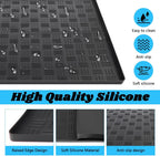 Mini Fridge Silicone Mat with 4 Base Raisers, 23" x 23" x 0.79" Mini Fridge Drip Tray, Refrigerator Carpets Floor Protector, for Washing Machines, Air Conditioner, Dishwashers
