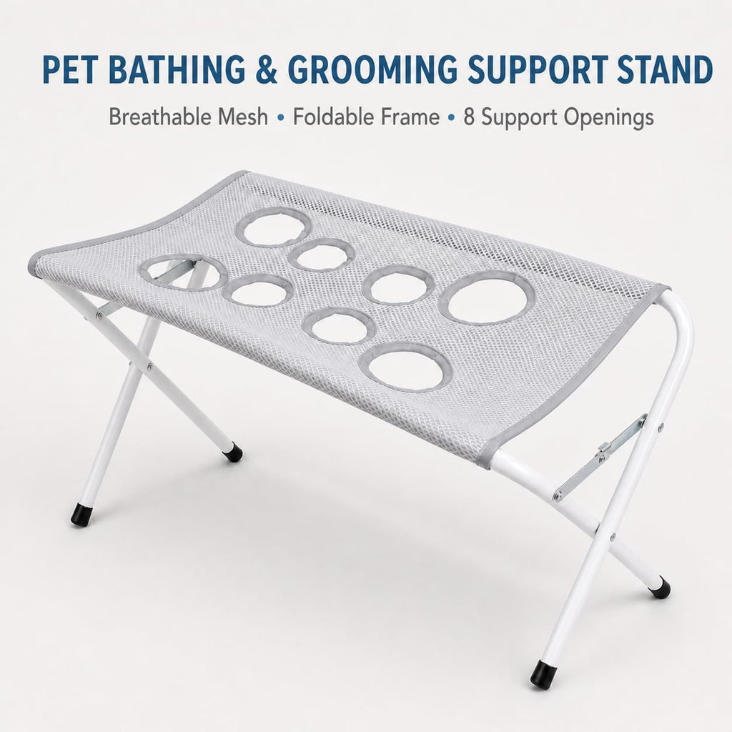 Dog Cat Bath Hammock with Foldable Grooming Stand for Pet Care