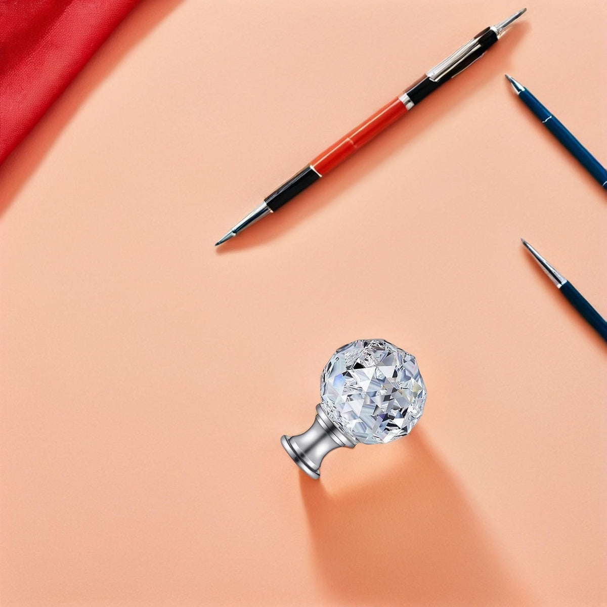 Crystal Lamp Finial Knob Chic Light Decoration with Threaded Base Durable and Sturdy Screw Cap for Modern Classic Vintage Fixtures