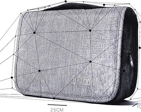 Hanging Toiletry Bag, Travel Organizer Multifunctional Large Capacity 300d Oxford Cloth, Zipper Closure, Built-in Plastic Hook and Hand Strap Multiple Compartments