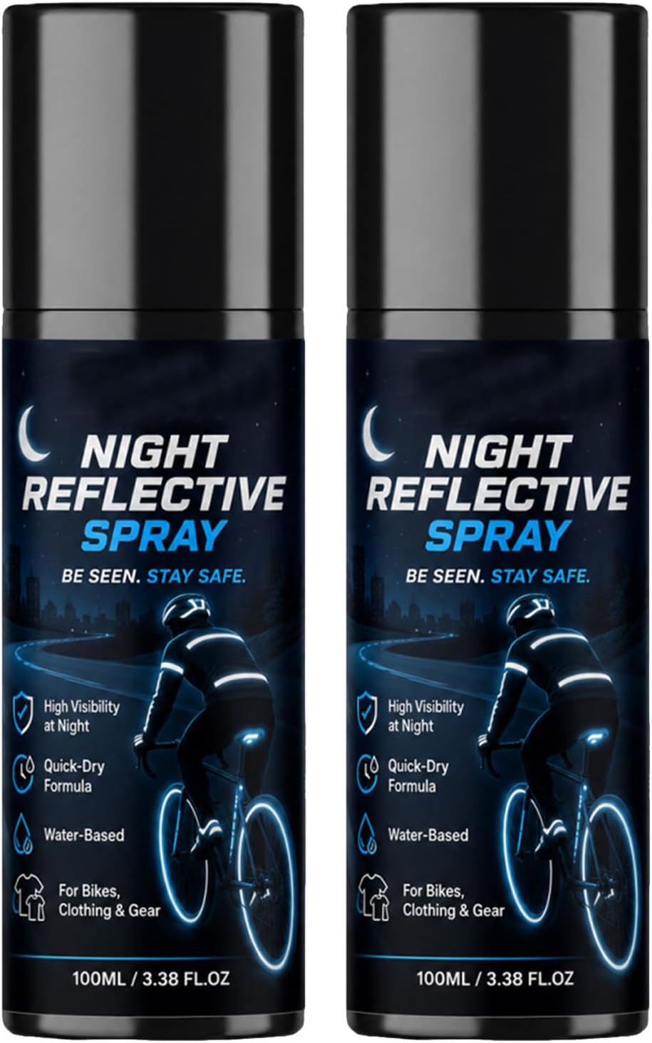 Reflective Spray Paint, Clear Night Coating, Weather-Resistant, 100 mL (2 Pcs)