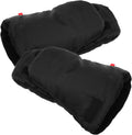 Insulated Stroller Mittens for Winter, Windproof Warm Gloves Xmas 1 Pair, Oxford Cloth Cotton Build, Black Finish, Outdoor Use, Men and Women, Sturdy Practical Design