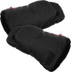 Insulated Stroller Mittens for Winter, Windproof Warm Gloves Xmas 1 Pair, Oxford Cloth Cotton Build, Black Finish, Outdoor Use, Men and Women, Sturdy Practical Design