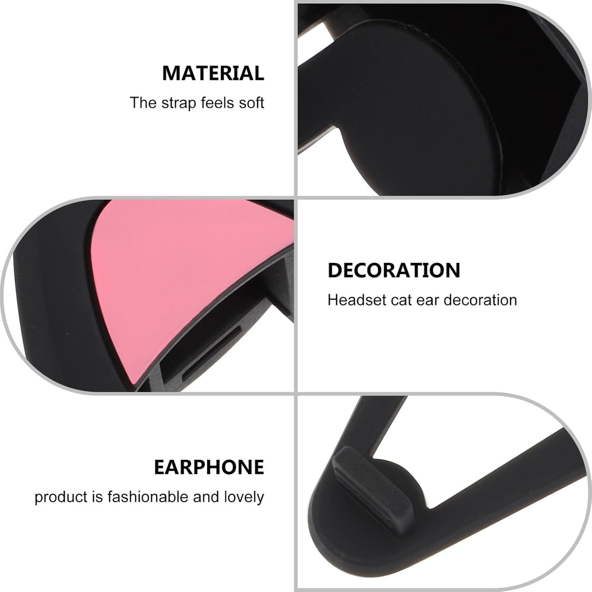 1 Pair Cute Cat Ear Headset Decorations of Adorable Cat Ear Shaped Adornments for Headphones Ideal for Gamers Streamers and Cosplayers Universal Fit and Easy to Attach