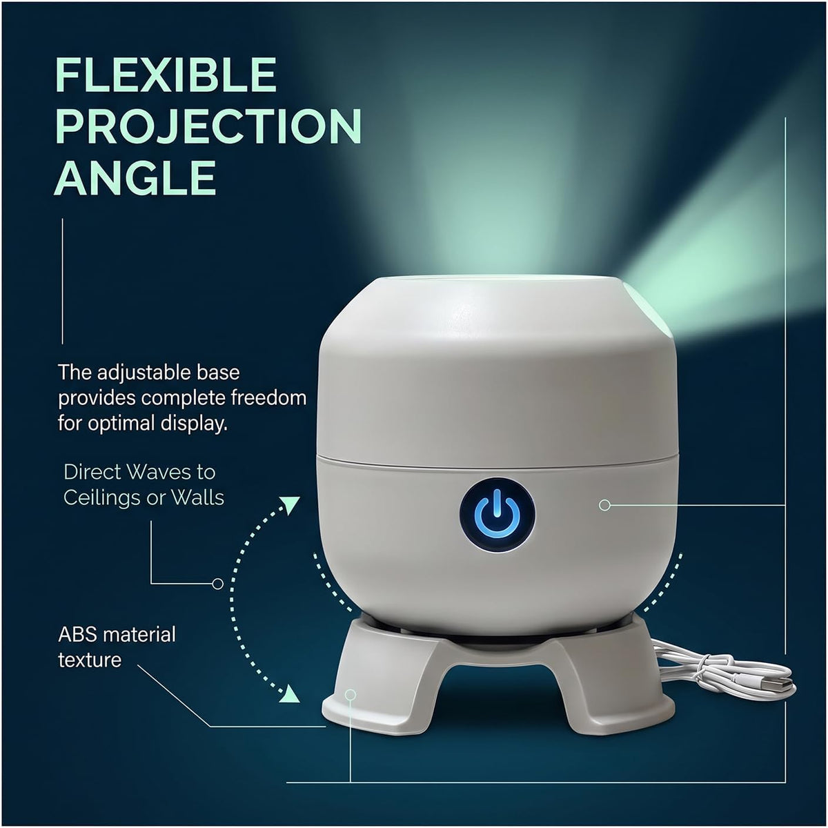 Night Light Projector, Dynamic Rotating Ocean Wave LED Lamp, Galaxy Projector for Bedroom with 360° Moving Projection (World Cup)