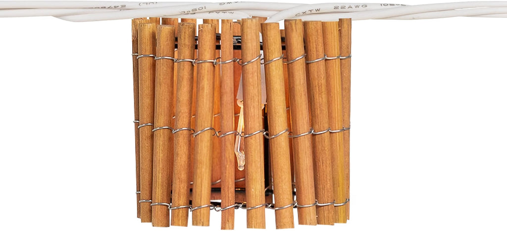 Tropical Bamboo Patio String Lights 7.25' White Wire 10ct