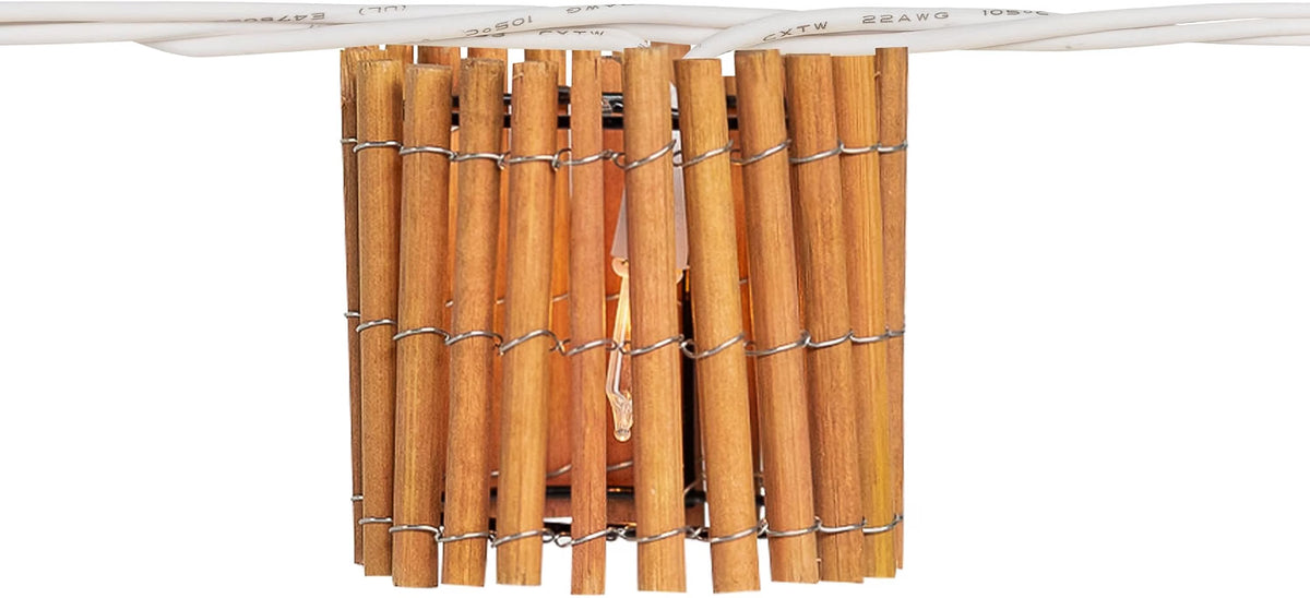 Tropical Bamboo Patio String Lights 7.25' White Wire 10ct