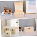 Rustic Wooden Jewelry Box for Diamonds and Pendants, Beige Wear-resistant Organizing Display, Home Bedroom Use, No Burrs Finish, Delicate Decorative Storage