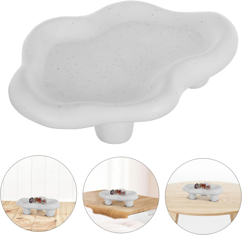 Ceramic Cloud-Shaped Jewelry Tray Cute Trinket Dish for Home Decor Elegant Holder for Organizing Keys and Accessories Bedrooms and Living Rooms