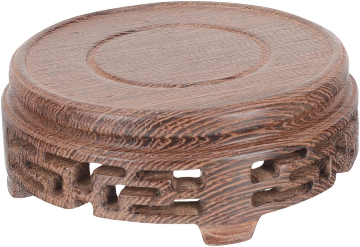 Wood Base Small Vase Stand Modern Home Decor Vase Display Rack for Indoor Plants