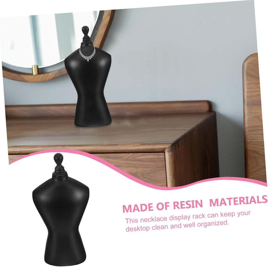 ULDIGI Jewelry Bust Display Stand Elegant Necklace Holder for Tabletop Showcase for Personal Use and Retail Settings Made of Black Mannequin Design