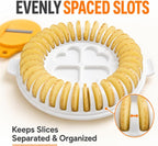 DIY Microwave Potato Chip Maker with Slicer Bowl Set, PP, 23 cm Microwave potato chip maker with slicer bowl set, made of PP and sized 23 cm diameter x 5 cm high for compact DIY snack prep.