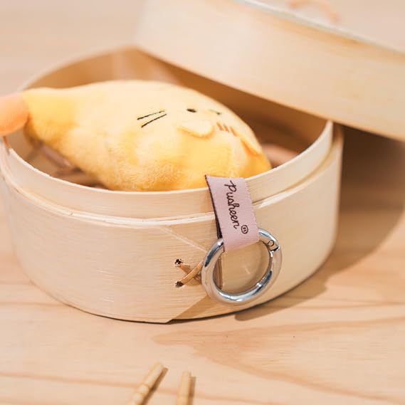 Pusheen Sushi Roll Plush Keychain - Pusheen Stuff Polyester plush, metal clasp, 4.7in tall, pusheen sushi design, cute keychain charm, kawaii gift