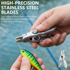 Fishing Line Cutter Tool, Fishing Scissors, Fly Tying Scissors, Multi-Function Folding Angler Accessory with Retractors and Knot Tying Tool, Stainless Steel Blades for Mono and Fluoro Lines