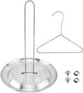 Turkey Rack, Stainless Steel Vertical Turkey Roasting Stand, Poultry Chicken Holder Accessories, Heavy Duty Aluminum Roasting Drip Pan, for Outdoor Deep Fryer
