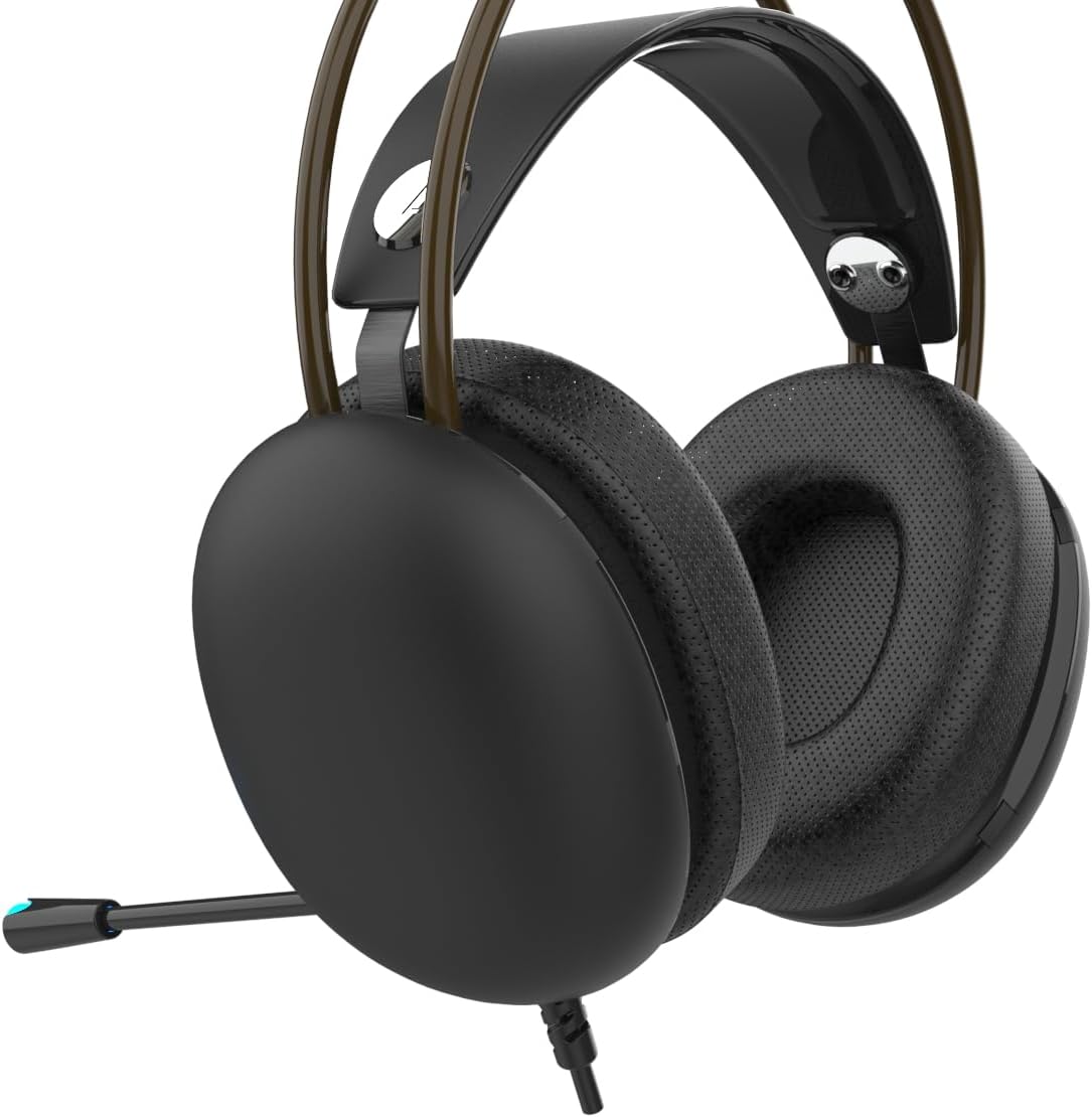 IGK-X8S Gaming Headset - 7.1 Virtual Surround Sound, RGB Lighting, 50mm Driver, USB Cable, Noise Cancelling Microphone, Volume Control, Compatible with PC/PS5, 320g Lightweight
